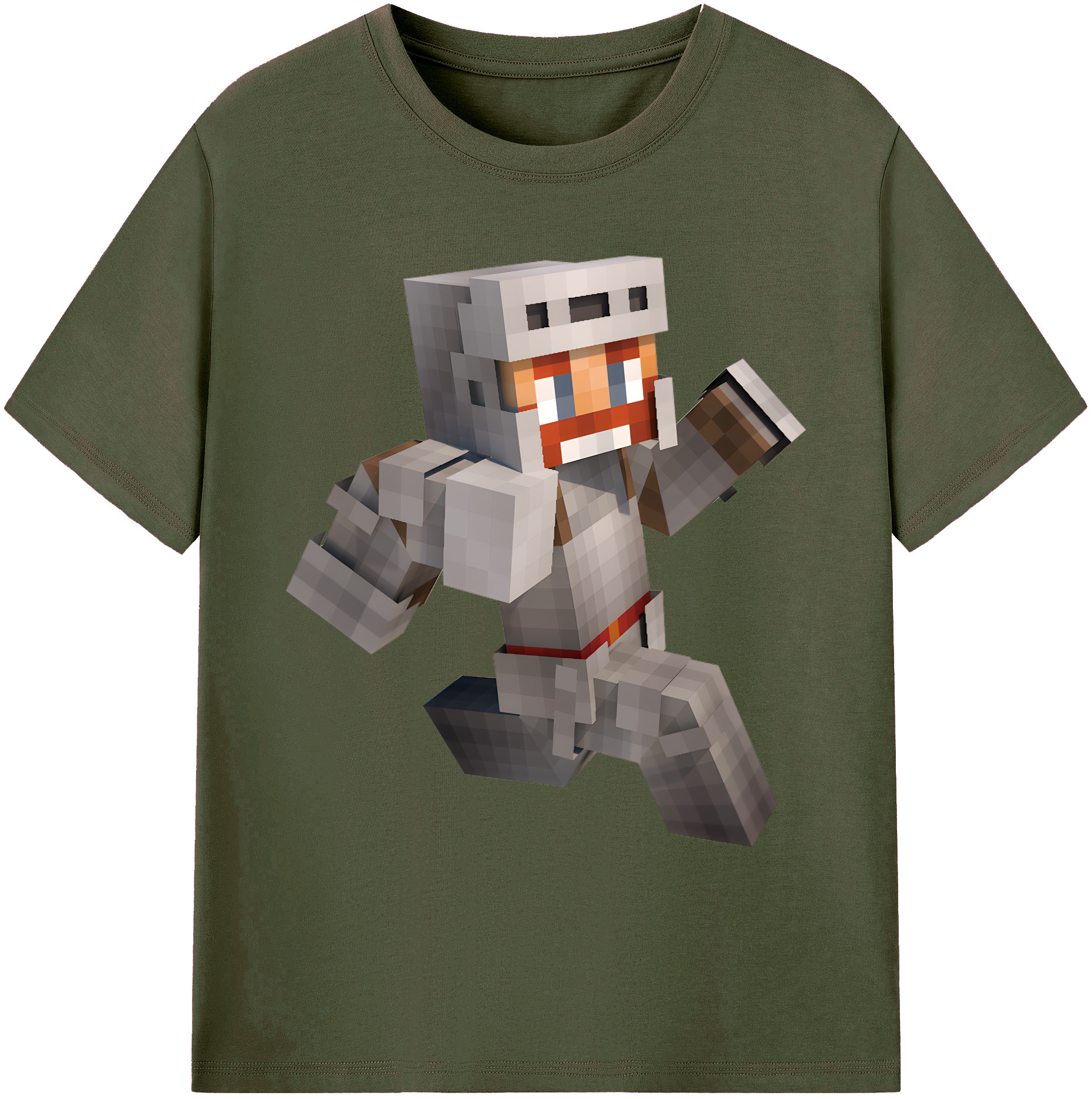 （画像用） マインクラフト ブロックの世界 Minecraft MC Block world 綿100％ メンズ半袖Tシャツ｜肌触りやわらか＆通気性